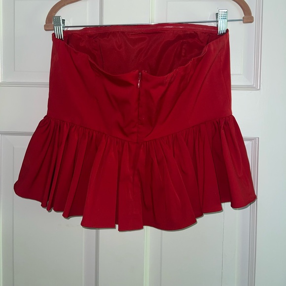 NWT J. Crew strapless taffeta peplum top red size 8 - Picture 6 of 7